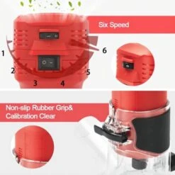 Affleureuse 650W 15000-32000 RPM TEENO, 6 Vitesses Variables,Profession Défonceuse Électrique Avec Fraises à Défoncer Queue De 1/4",Base Fixe Mèches 6.35mm -Makitch Magasin 73753752 4