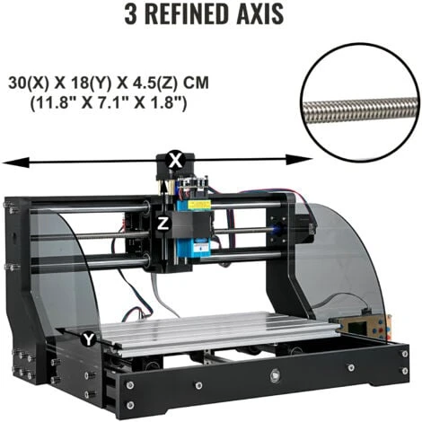 VEVOR Machine De Gravure CNC 3018 Pro 3 Axes 10000 RPM Graveur Laser GRBL Controle Pour Graver Plastiques Bois Acryliques PVC With 500mw Laser 6 VEVOR Machine De Gravure CNC 3018 Pro 3 Axes 10000 RPM Graveur Laser GRBL Controle Pour Graver Plastiques Bois Acryliques PVC With 500mw Laser – Image 4