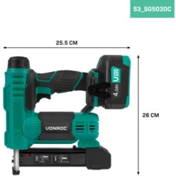 VONROC Agrafeuse-cloueuse 20V | Batterie 4.0Ah Et Chargeur Inclus -Makitch Magasin 73816898 3
