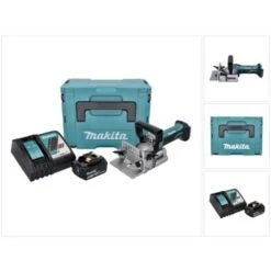 Makita DPJ 180 RG1J Machine à Rainurer Sans Fil 18 V 100 Mm + 1x Batterie 6,0 Ah + Chargeur + Makpac
