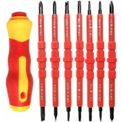 Jeu De Tournevis électrique Isolé Multifonctionnel De 7 Pièces Kit D'outils De Réparation D'électricien En Alliage Interchangeable 14 En 1
