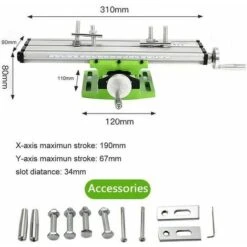 Mini Fraiseuse,Multifonctionnelle Table De Perçage Transversale Ajustable,Mini Fraiseuse Table,Table De Glissière De Forage Composée De Fraiseuse Pour Perceuse D'établi De Bricolage,310x90 Mm -Makitch Magasin 76483773 3