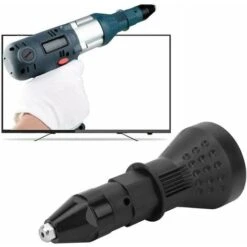 Pistolet à Rivets électrique, Pistolet à Riveter Professionnel Perceuse électrique Sans Fil Adaptateur De Rivetage, Kit De Poseur D'écrou De Pistolet à Rivet Conçu Pour Les Rivets(Noir) -Makitch Magasin 83757908 4