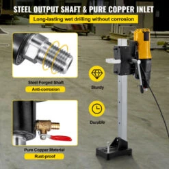 VEVOR Carotteuse Foreuse Diamant 4450 W 230V/50HZ Carotteuse Beton Arme  0-580tr/min Perceuse Industrielle Professionnel Forage Max 255mm, Pour Le Forage Du Beton Arme De La Brique Rouge Et Marbre -Makitch Magasin 85314705 5
