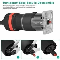 Affleureuse Défonceuse Diamètre 6,35 Mm 30000 TR/Min Défonceuse Affleureuse électrique Avec 15 Jeux De Fraises -Makitch Magasin 85792824 4