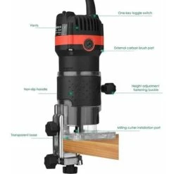Affleureuse Défonceuse Diamètre 6,35 Mm 30000 TR/Min Défonceuse Affleureuse électrique Avec 15 Jeux De Fraises -Makitch Magasin 85792824 5