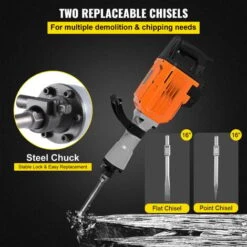 VEVOR Marteau De Demolition 3600W Marteau Piqueur Electrique Resistance De 95mm -Makitch Magasin 86893654 4