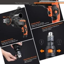 TACKLIFE Perceuse à Percussion, Perceuse à Fil 850W 3000RPM Avec 15 Forets Set, Vitesse Variable, Mode Marteau Et 2 Fonctions En 1, Adaptée Au Bois, Acier, Béton-PID03B 10 TACKLIFE Perceuse à Percussion, Perceuse à Fil 850W 3000RPM Avec 15 Forets Set, Vitesse Variable, Mode Marteau Et 2 Fonctions En 1, Adaptée Au Bois, Acier, Béton-PID03B -Makitch Magasin 87563722 4