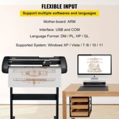 VEVOR Plotter De Decoupe Vinyle Traceur De Coupe 720 Mm Avec Logiciel SignMaster, Machine De Decoupe Vinyle Haute Precision Panneau Numerique LED Interface USB & COM Cinq Rouleaux Pour Tracer Decouper -Makitch Magasin 88257814 5