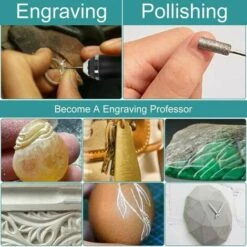 Graveur électrique, Outils De Gravure USB Rechargeable Multifonction Mini Stylo De Graver Avec 20 Bits Et 16 Pochoirs Pour Bricolage Bijoux Métal Verre Pierre Plastique Bois, -Makitch Magasin 88681798 4