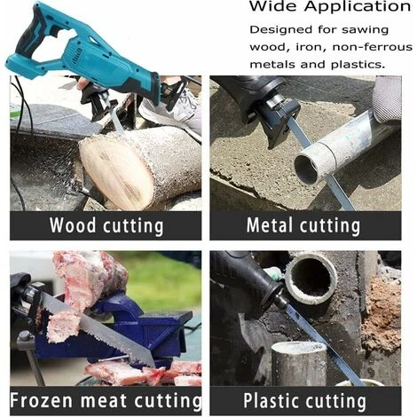 Scie Alternative Sans Fil, Remplacement De La Scie Alternative Makita DJR183Z, Vitesse Variable, Avec 4 Lames, Lumière LED, 0-3000SPM, Pour Couper Le Bois, Compatible Avec La Batterie Makita (batterie 7 Scie Alternative Sans Fil, Remplacement De La Scie Alternative Makita DJR183Z, Vitesse Variable, Avec 4 Lames, Lumière LED, 0-3000SPM, Pour Couper Le Bois, Compatible Avec La Batterie Makita (batterie – Image 5