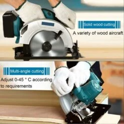 Scie Circulaire Sans Fil 18V, Scie Circulaire électrique Sans Balais Avec Lame De 165 Mm, Compatible Avec La Batterie Makita, Pour Couper Le Bois, Le Métal Et Le Plastique (1 Batterie Et 1 Chargeur) -Makitch Magasin 88687603 3