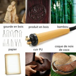 220V Stylo De Pyrogravure Kit De Brûleur à Bois Avec Fil De Soudure,Température Réglable -Makitch Magasin 89387365 5