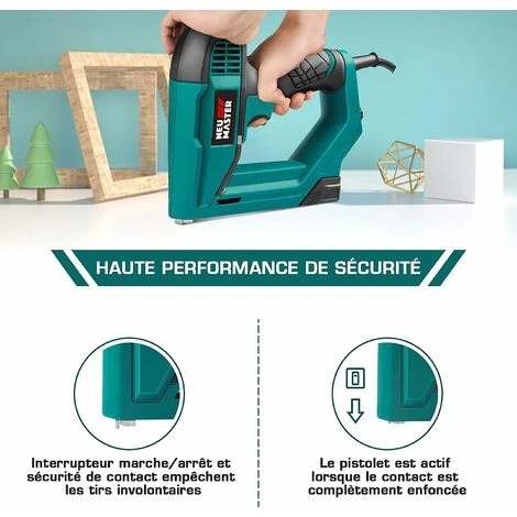 Agrafeuse Électrique, NEU MASTER NTC0060 2 En 1 Cloueur Electrique, Y Compris Les Agrafes Et Les Clous 7 Agrafeuse Électrique, NEU MASTER NTC0060 2 En 1 Cloueur Electrique, Y Compris Les Agrafes Et Les Clous – Image 5