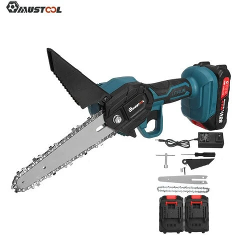 Scie à Chaine Tronconneuse à Batterie élagueuse Sans Fil 6'' 10000rpm Scie à Bche électrique 2 Batteries 1 Chargeur Bleu 3 Scie à Chaine Tronconneuse à Batterie élagueuse Sans Fil 6'' 10000rpm Scie à Bche électrique 2 Batteries 1 Chargeur Bleu