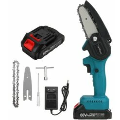 Tronconneuse à Batterie Scie à Chaine à Batterie élagueuse Sans Fil KIWarm 18V 4'' 1 Batterie Scie à Bche électrique