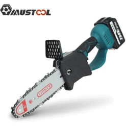 Tronconneuse Sans Fil 3500W Scie à Chaine 8''tronconneuse, Mini Scie à Main Avec 2 Batteries 1 Chargeur