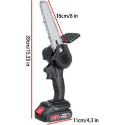 Tronconneuse à Batterie Scie à Chaine élagueuse Sans Fil 6''18V Scie à Chaine Scie à Buche électrique 1 Batterie -Makitch Magasin 91996761 3