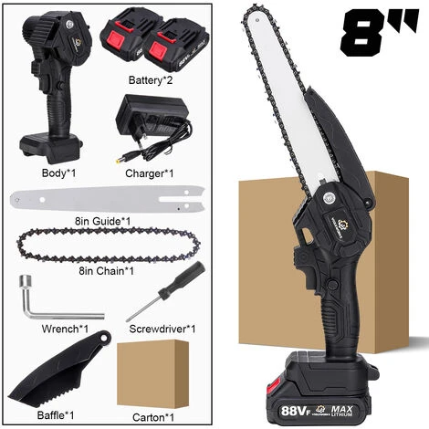 Tronconneuse à Batterie Scie à Chaine à Batterie élagueuse Sans Fil Brushless VIOLEWORKS 8''18V 10000RPM Scie à Chaine Scie à Buche électrique 2 Batteries 4 Tronconneuse à Batterie Scie à Chaine à Batterie élagueuse Sans Fil Brushless VIOLEWORKS 8''18V 10000RPM Scie à Chaine Scie à Buche électrique 2 Batteries – Image 2