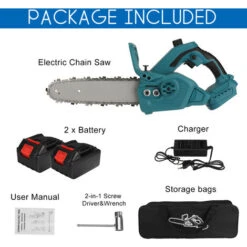 Tronconneuse à Batterie Scie à Chaine à Batterie élagueuse Sans Fil 10''18V Scie à Chaine Scie à Buche électrique 2 Batteries -Makitch Magasin 91997360 4