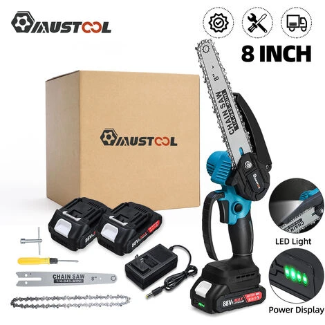 Scie à Chaine Avec Affichage Tronconneuse à Batterie à Batterie élagueuse Sans Fil Brushless MUSTOOL 8''18V 10000RPM Scie à Buche 2 Batteries Prise UE 3 Scie à Chaine Avec Affichage Tronconneuse à Batterie à Batterie élagueuse Sans Fil Brushless MUSTOOL 8''18V 10000RPM Scie à Buche 2 Batteries Prise UE