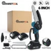 Tronconneuse à Batterie Scie à Chaine élagueuse Sans Fil Brushless MUSTOOL 6'' 18V 10000RPM Scie à Buche 2 Batteries Avec Housse