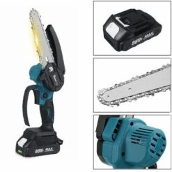 Tronconneuse à Batterie Scie à Chaine élagueuse Sans Fil Brushless MUSTOOL 6'' 18V 10000RPM Scie à Buche 2 Batteries Avec Housse -Makitch Magasin 92098056 4