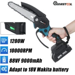 Tronconneuse à Batterie Scie à Chaine élagueuse Sans Fil Brushless MUSTOOL 6'' 18V 10000RPM Scie à Buche 2 Batteries Avec Housse -Makitch Magasin 92098056 5