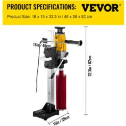 VEVOR Carotteuse A Diamant Diametre 160 Mm, Perceuse Au Diamant 1980 W A Eau, Carotteuse A Beton, Appareil De Forage Diamant Guidage Et Base En Aluminium, Foreuse Au Diamant Usage Double 8 VEVOR Carotteuse A Diamant Diametre 160 Mm, Perceuse Au Diamant 1980 W A Eau, Carotteuse A Beton, Appareil De Forage Diamant Guidage Et Base En Aluminium, Foreuse Au Diamant Usage Double -Makitch Magasin 92384808 2