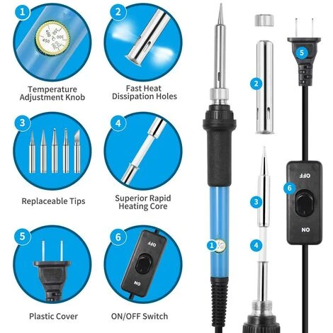 BDD Kit De Pyrogravure 54 Pcs Pyrogravure Sur Bois 60W Température Réglable De 200 à 450 °C - Pour Bois, Cuir, Sculpture, Pyrogravure Sur Bois, Bricolage 4 BDD Kit De Pyrogravure 54 Pcs Pyrogravure Sur Bois 60W Température Réglable De 200 à 450 °C - Pour Bois, Cuir, Sculpture, Pyrogravure Sur Bois, Bricolage – Image 2