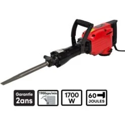 Marteau Piqueur 1700w - 60 Joules - 1900 Coups/min - Marteau De Démolition Inclus 2 Burins : Plat - à Pointe - Malette -Makitch Magasin 94400351 4