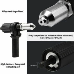 Pistolet A Rivets Electrique Adaptateur De Pistolet A Rivets A Tirer Pour Perceuse Electrique Machine A Riveter A Rivets Et Tete De Pistolet A Clous -Makitch Magasin 95477055 3