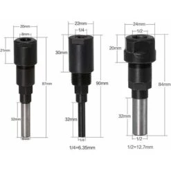 Accessoire Pour Graveur Et Outil De Précision 3Pcs Router Collet Extension Bit De Routeur Extension De Collet Et Rognage Découpage Machine De Gravure Extender Porte-mandrin De Travail Du Bois Fraise 1 9 Accessoire Pour Graveur Et Outil De Précision 3Pcs Router Collet Extension Bit De Routeur Extension De Collet Et Rognage Découpage Machine De Gravure Extender Porte-mandrin De Travail Du Bois Fraise 1 -Makitch Magasin 96337674 3