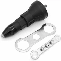 Pistolet à Rivets Sans Fil Kit D'outil De Perceuse électrique à Rivets Riveteuse Adaptateur Insert Écrou Outil De Puissance à Main Accessoires (Noir)