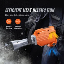 VEVOR Marteau De Demolition 2200 W Marteau-Piqueur 66 J 1350 BPM Marteau Perforateur Avec 4 Burins Remplacables Poignee Rotative 360° Anti-Vibration Brise-Beton Pour Burinage Construction Plomberie -Makitch Magasin 98403977 5