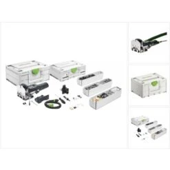 Festool DF 500 Q-Plus Fraiseuse 4-10mm 420W + Coffret Systainer + KV-SYS D8 DOMINO Système D'assemblage (576797) (576413)